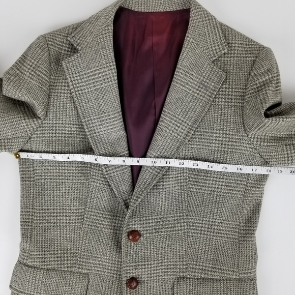 Vintage gray plaid wool blazer size 12 - Picture 5 of 8